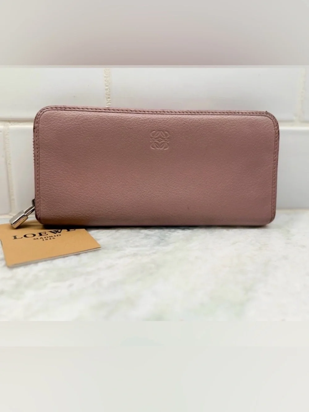 LOEWE Anagram Calfskin Maueve Long Zip-Around Wallet